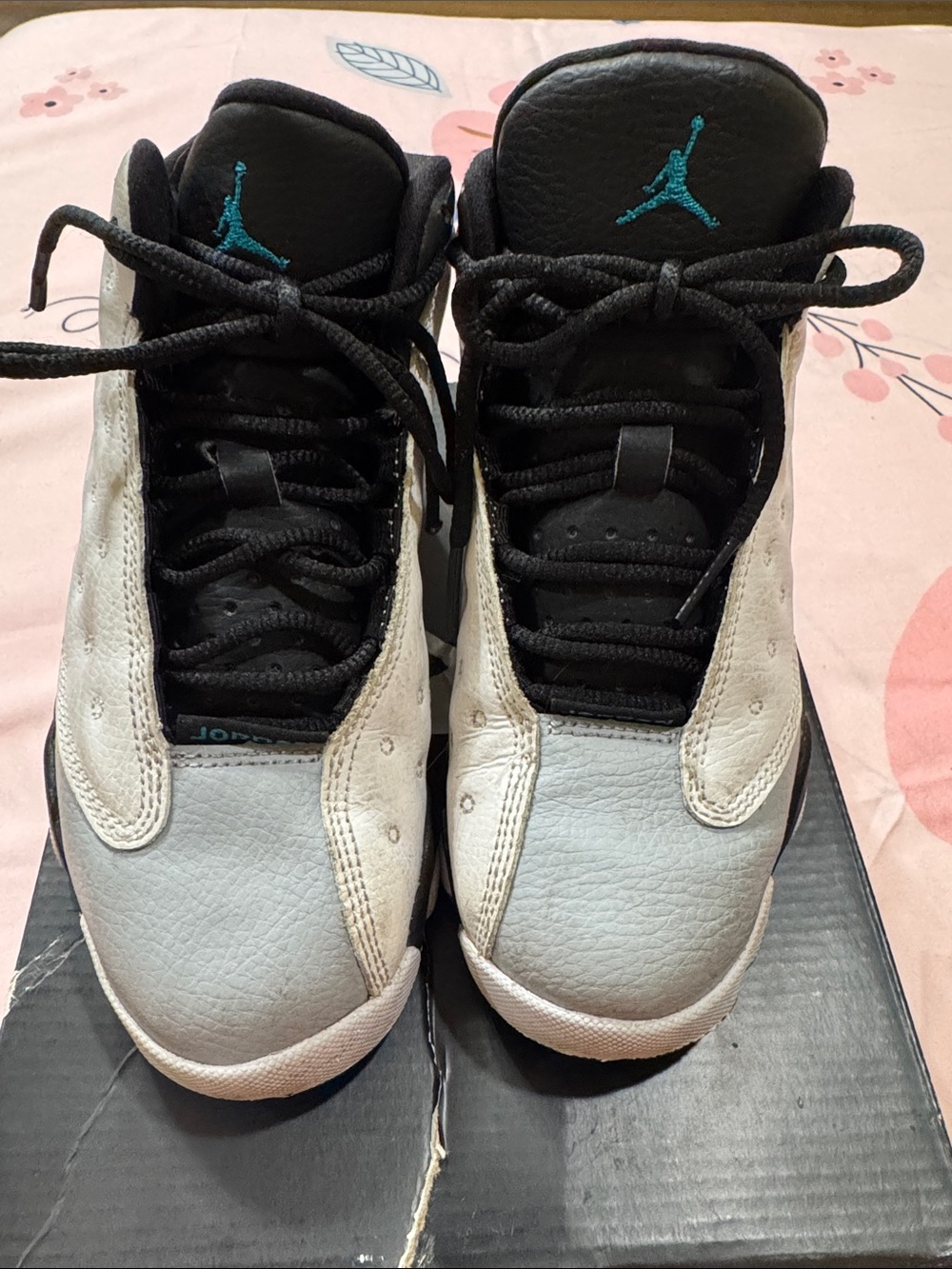 Jordan Kids' Sneakers in Black, White & Teal Jumpman